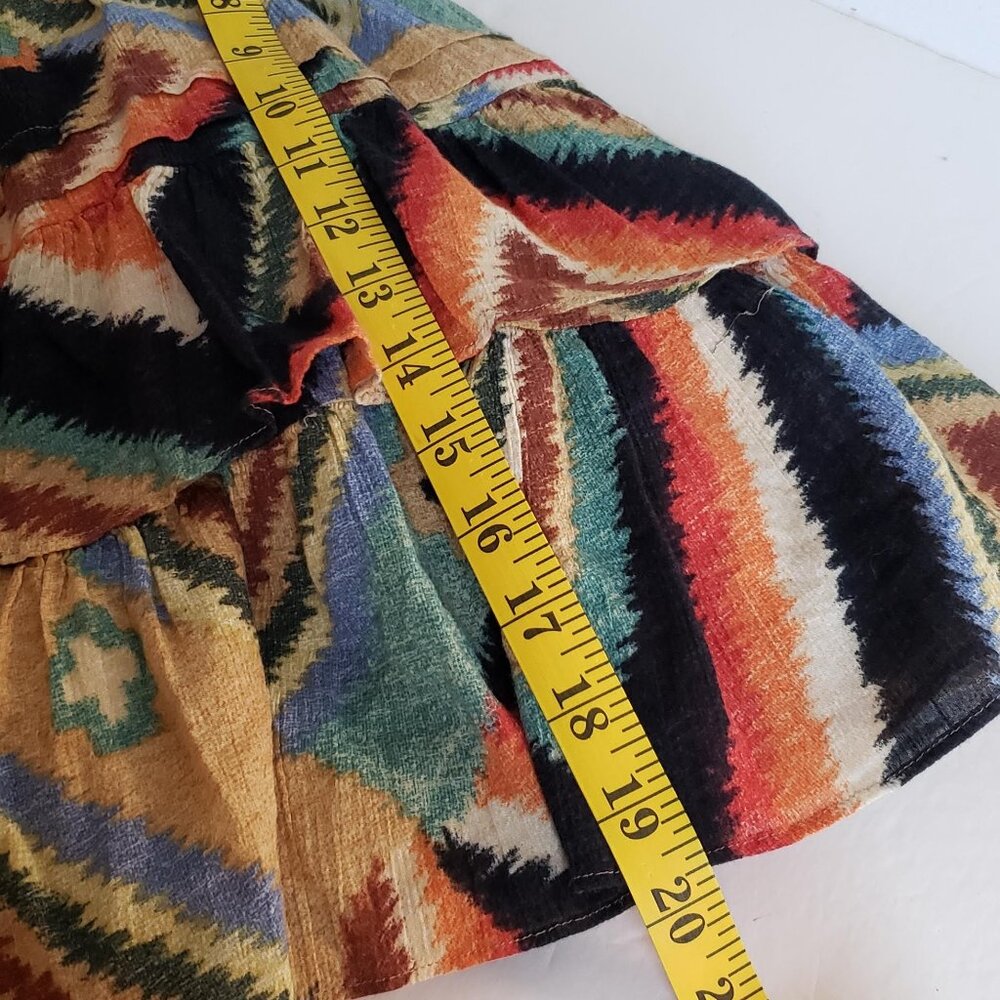 SOLD - Sz 6 RALPH LAUREN Aztec Skirt Western Southwestern Layered Tiered Ruffle - Picture 9 of 10